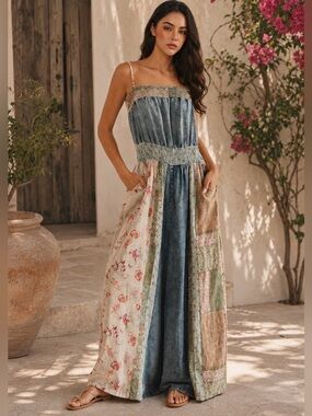 Oli & Hali Patchwork Paradise Jumpsuit 🌸Sold out style!